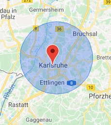 Einzugsgebiet Solarreinigung in Karlsruhe & Umgebung Einzugsgebiet Solarreinigung in Karlsruhe & Umgebung
