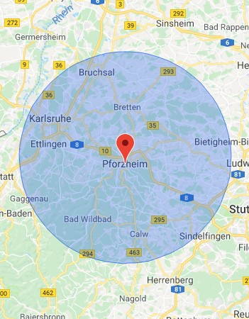Einzugsgebiet Solarreinigung in Pforzheim & Umgebung