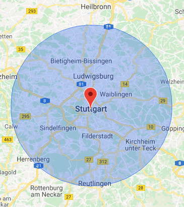 Einzugsgebiet Solarreinigung in Stuttgart & Umgebung Einzugsgebiet Solarreinigung in Stuttgart & Umgebung